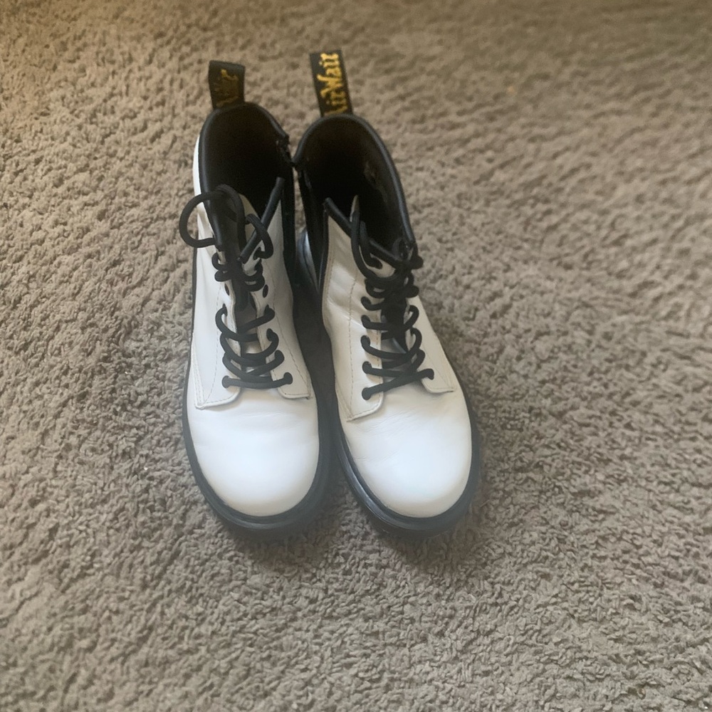 Dr. Martens Black and White Lace-Up Boots
